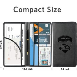 CoBak Car Registration and Insurance Holder - Vehicle Glove Box Car Organizer, Auto Truck Comparment Accessories Case for