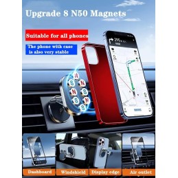 Timpou Alloy Folding Magnetic Car Phone Holder,2023 New Magnetic Phone Holder, 720° Rotatable Universal Cell Phone Mount with 8