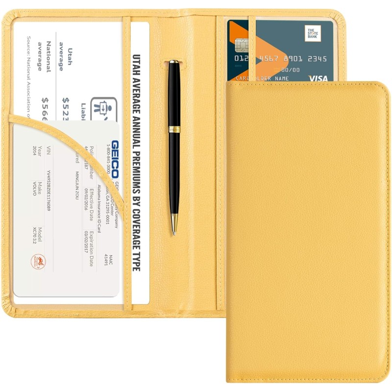 CoBak Car Registration and Insurance Holder - Vehicle Glove Box Car Organizer, Auto Truck Comparment Accessories Case for