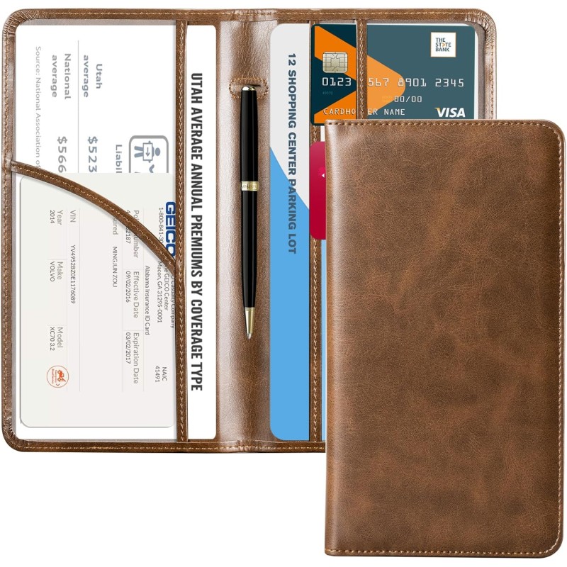 CoBak Car Registration and Insurance Holder - Vehicle Glove Box Car Organizer, Auto Truck Comparment Accessories Case for