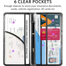 CoBak Car Registration and Insurance Holder - Vehicle Glove Box Car Organizer, Auto Truck Comparment Accessories Case for