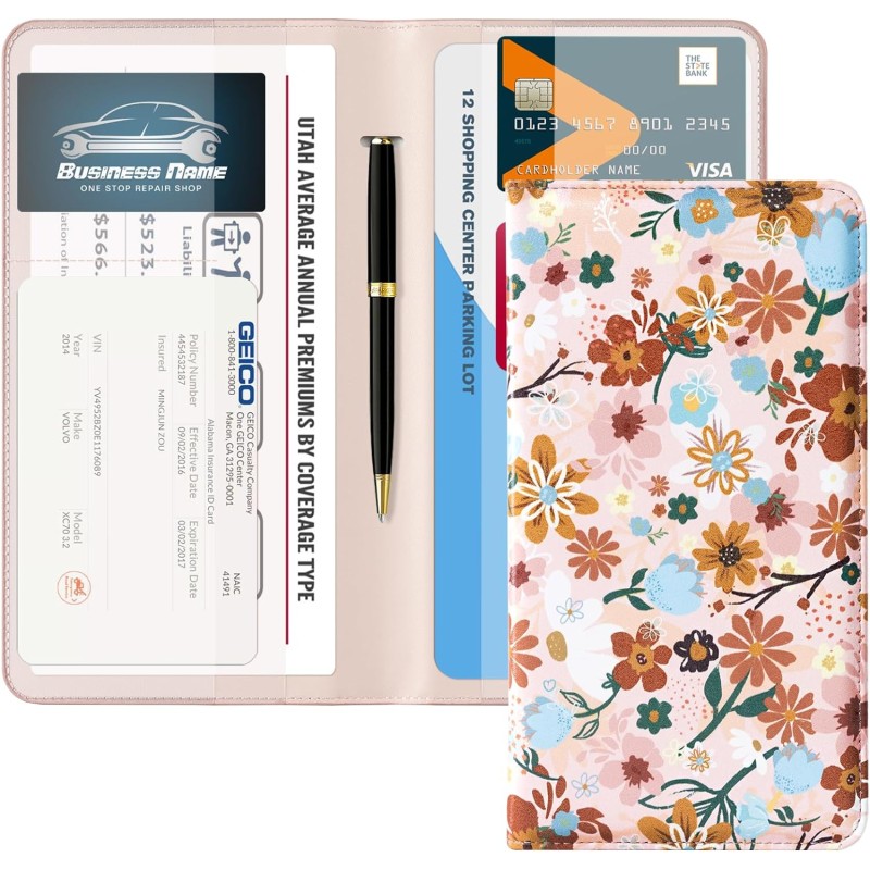 CoBak Car Registration and Insurance Holder - Vehicle Glove Box Car Organizer, Auto Truck Comparment Accessories Case for