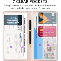 CoBak Car Registration and Insurance Holder - Vehicle Glove Box Car Organizer, Auto Truck Comparment Accessories Case for