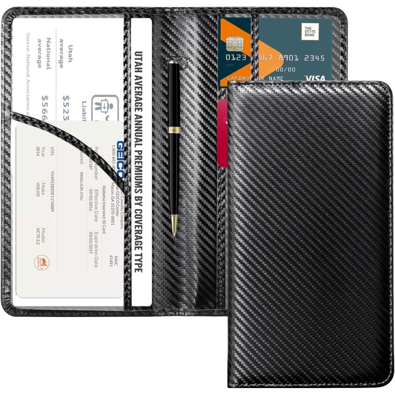 CoBak Car Registration and Insurance Holder - Vehicle Glove Box Car Organizer, Auto Truck Comparment Accessories Case for