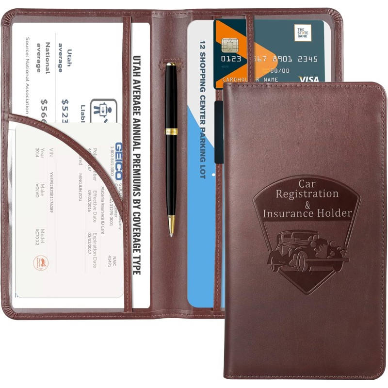 CoBak Car Registration and Insurance Holder - Vehicle Glove Box Car Organizer, Auto Truck Comparment Accessories Case for