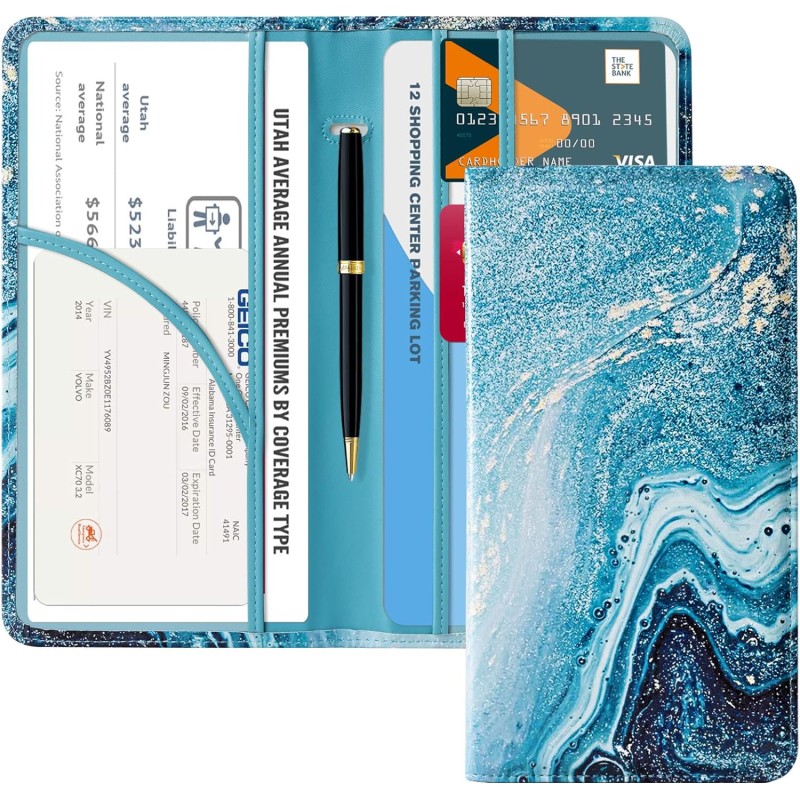 CoBak Car Registration and Insurance Holder - Vehicle Glove Box Car Organizer, Auto Truck Comparment Accessories Case for