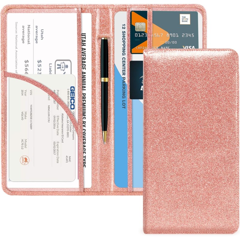 CoBak Car Registration and Insurance Holder - Vehicle Glove Box Car Organizer, Auto Truck Comparment Accessories Case for