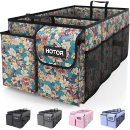 HOTOR Trunk Organizer for Car - Large-Capacity Car Organizer, Foldable Trunk organizer for SUVs & Sedans, Sturdy Car