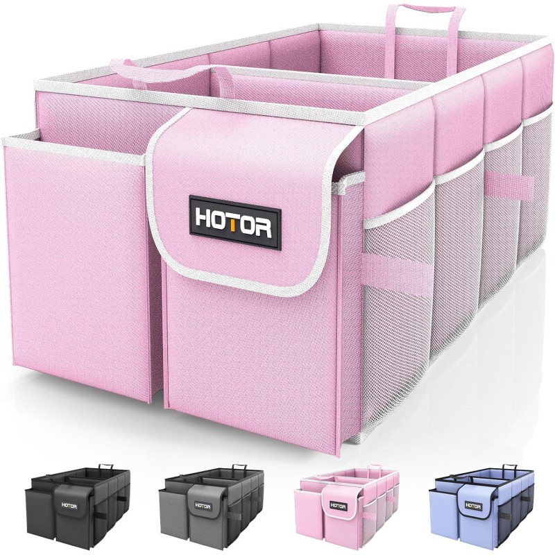 HOTOR Trunk Organizer for Car - Large-Capacity Car Organizer, Foldable Trunk organizer for SUVs & Sedans, Sturdy Car