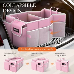 HOTOR Trunk Organizer for Car - Large-Capacity Car Organizer, Foldable Trunk organizer for SUVs & Sedans, Sturdy Car