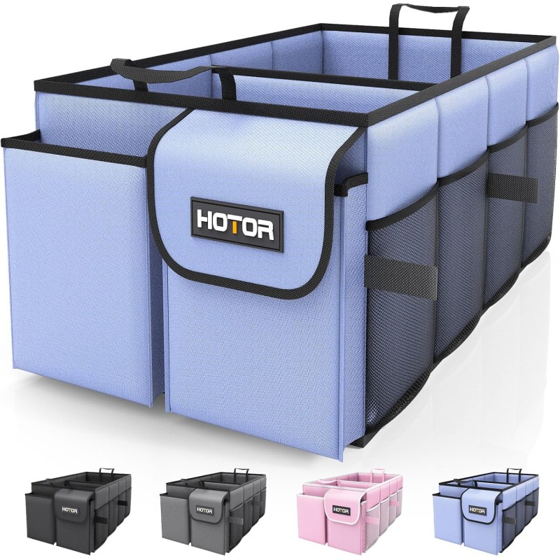 HOTOR Trunk Organizer for Car - Large-Capacity Car Organizer, Foldable Trunk organizer for SUVs & Sedans, Sturdy Car