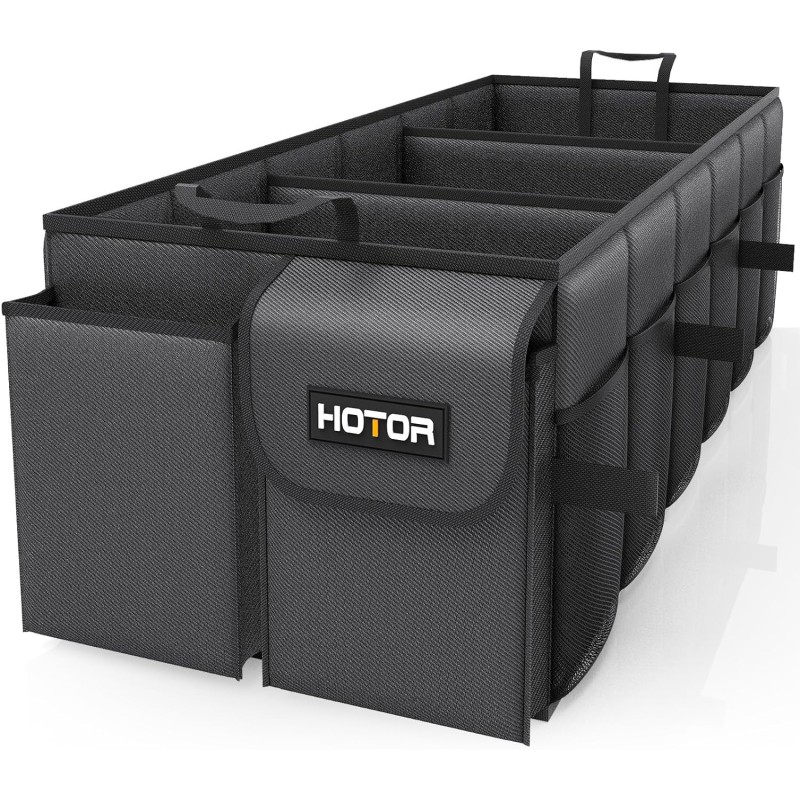 HOTOR Trunk Organizer for Car - Large-Capacity Car Organizer, Foldable Trunk organizer for SUVs & Sedans, Sturdy Car