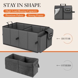 HOTOR Trunk Organizer for Car - Large-Capacity Car Organizer, Foldable Trunk organizer for SUVs & Sedans, Sturdy Car