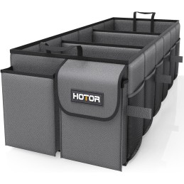 HOTOR Trunk Organizer for Car - Large-Capacity Car Organizer, Foldable Trunk organizer for SUVs & Sedans, Sturdy Car