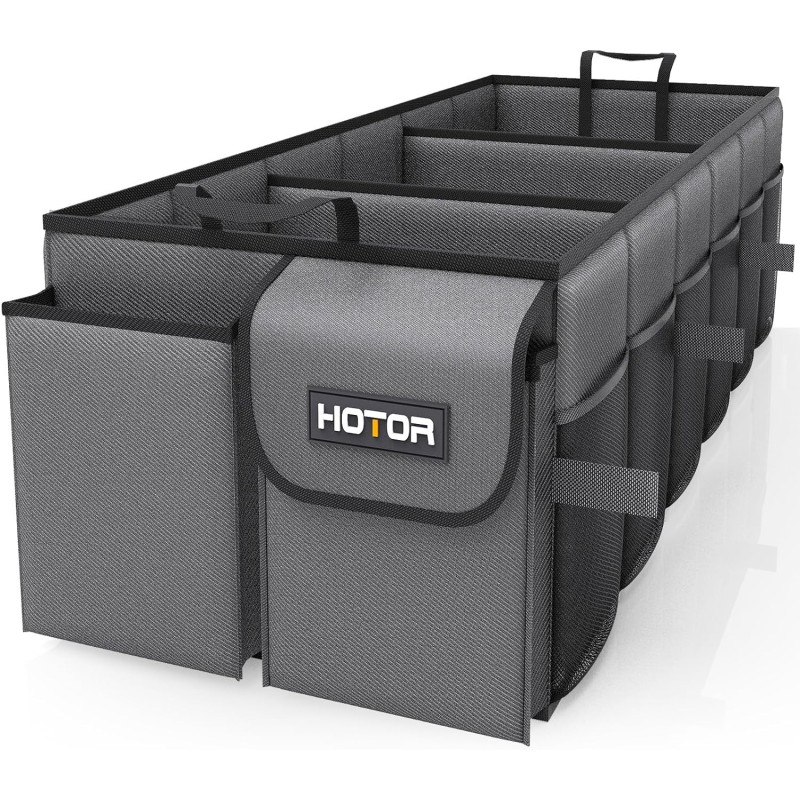 HOTOR Trunk Organizer for Car - Large-Capacity Car Organizer, Foldable Trunk organizer for SUVs & Sedans, Sturdy Car