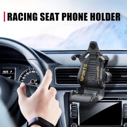 Racing Phone Stand, ABS Effortless Car Vent Phone Mount, Advanced Grip Racing Cell Phone Support Holder, Race Seat Cell Phone