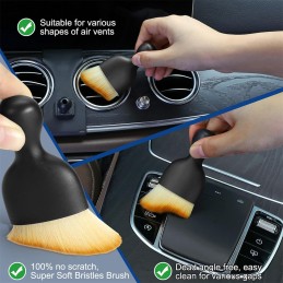 Car Interior Duster Detail Brush Cleaning Gel Kit, Soft Dash Vent Dusting Car Slime Putty Detailing Brushes Accessories