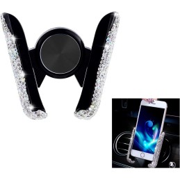 Crystal Car Phone Holder Air Vent Automatic Bling Phone Holder Universal Diamond Phone Mount 360 Degree Adjustable Auto Phone