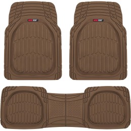 Motor Trend FlexTough Floor Mats for Cars, Deep Dish All-Weather Mats, Waterproof Trim-To Fit Automotive Floor Mats for Cars