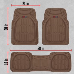 Motor Trend FlexTough Floor Mats for Cars, Deep Dish All-Weather Mats, Waterproof Trim-To Fit Automotive Floor Mats for Cars