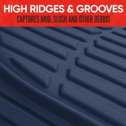 Motor Trend FlexTough Floor Mats for Cars, Deep Dish All-Weather Mats, Waterproof Trim-To Fit Automotive Floor Mats for Cars