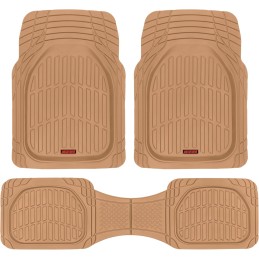 Motor Trend FlexTough Floor Mats for Cars, Deep Dish All-Weather Mats, Waterproof Trim-To Fit Automotive Floor Mats for Cars