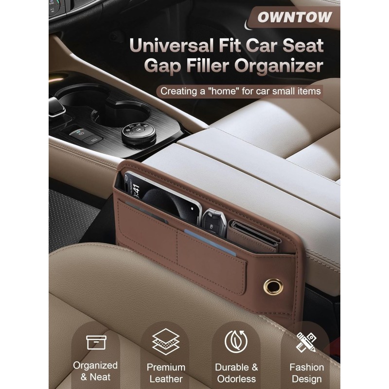 Universal Fit Car Gap Filler, Premium Leather Car Seat Gap Filler Organizer, Car Organizer Car Accessories for Women Men, Car