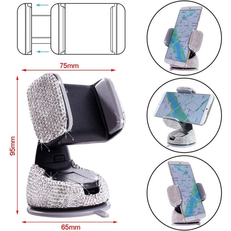 Bling Car Accessories for Women Interior, Glitter Girly Car Accessories, Usb Charging Cable Multi Fast Charge, Usb Car Charger,