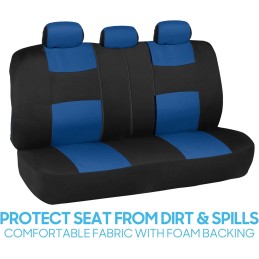 BDK PolyPro Car Seat Covers Full Set in Charcoal on Black – Front and Rear Split Bench for Cars, Easy to Install Cover Set,