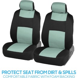 BDK PolyPro Car Seat Covers Full Set in Charcoal on Black – Front and Rear Split Bench for Cars, Easy to Install Cover Set,