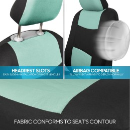 BDK PolyPro Car Seat Covers Full Set in Charcoal on Black – Front and Rear Split Bench for Cars, Easy to Install Cover Set,