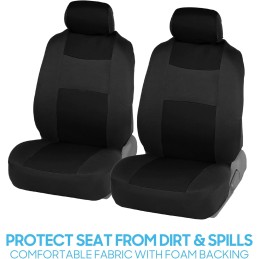 BDK PolyPro Car Seat Covers Full Set in Charcoal on Black – Front and Rear Split Bench for Cars, Easy to Install Cover Set,