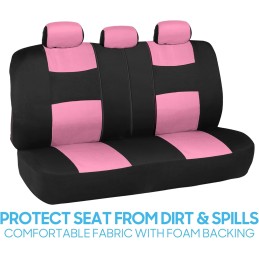 BDK PolyPro Car Seat Covers Full Set in Charcoal on Black – Front and Rear Split Bench for Cars, Easy to Install Cover Set,