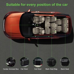 URAQT Auto Mülleimer,Mülleimer Auto mit 96 Stück Auto Müllsäcke und 4 Stück Autositzhaken Autobüro Automülleinmer Mit Deckel