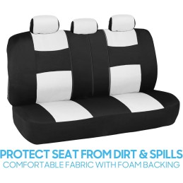 BDK PolyPro Car Seat Covers Full Set in Charcoal on Black – Front and Rear Split Bench for Cars, Easy to Install Cover Set,