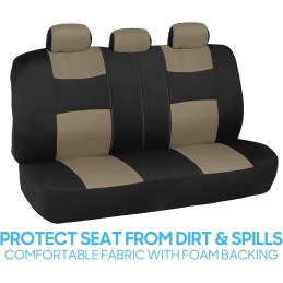 BDK PolyPro Car Seat Covers Full Set in Charcoal on Black – Front and Rear Split Bench for Cars, Easy to Install Cover Set,