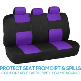BDK PolyPro Car Seat Covers Full Set in Charcoal on Black – Front and Rear Split Bench for Cars, Easy to Install Cover Set,