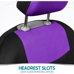 BDK PolyPro Car Seat Covers Full Set in Charcoal on Black – Front and Rear Split Bench for Cars, Easy to Install Cover Set,