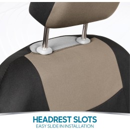 BDK PolyPro Car Seat Covers Full Set in Charcoal on Black – Front and Rear Split Bench for Cars, Easy to Install Cover Set,