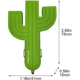 Universal Cute Cactus Car Charger Compact Design with 3 Usb Ports Compatible with Phone – Car Interior Accessory