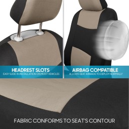 BDK PolyPro Car Seat Covers Full Set in Charcoal on Black – Front and Rear Split Bench for Cars, Easy to Install Cover Set,