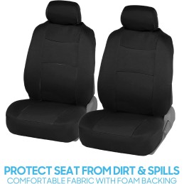 BDK PolyPro Car Seat Covers Full Set in Charcoal on Black – Front and Rear Split Bench for Cars, Easy to Install Cover Set,