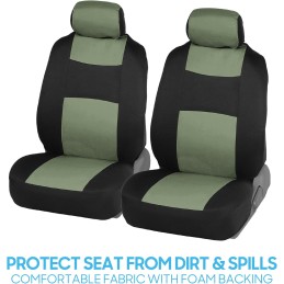 BDK PolyPro Car Seat Covers Full Set in Charcoal on Black – Front and Rear Split Bench for Cars, Easy to Install Cover Set,