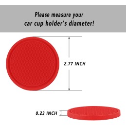 Car Cup Coaster, 4PCS Universal Auto Non-Slip Cup Holder Embedded in Ornaments Silicone Coaster, Car Interior Accessories Mat,