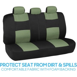 BDK PolyPro Car Seat Covers Full Set in Charcoal on Black – Front and Rear Split Bench for Cars, Easy to Install Cover Set,