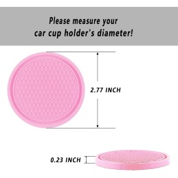 Car Cup Coaster, 4PCS Universal Auto Non-Slip Cup Holder Embedded in Ornaments Silicone Coaster, Car Interior Accessories Mat,