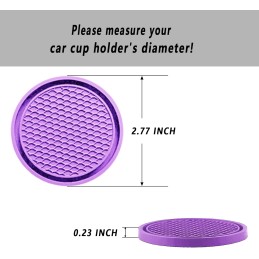 Car Cup Coaster, 4PCS Universal Auto Non-Slip Cup Holder Embedded in Ornaments Silicone Coaster, Car Interior Accessories Mat,