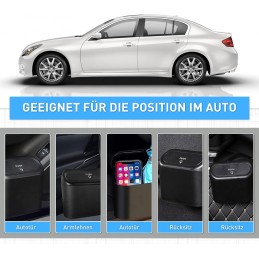 TOFFCAEA 2 Stück Auto Mülleimer, Automülleinmer Mit Deckel, Multifunktional Kleiner Automülleinmer, Hängende Aufbewahrungsbox