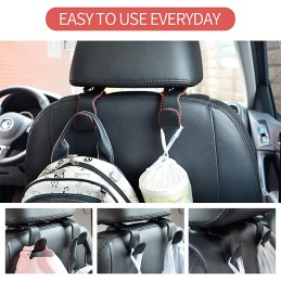 Car Hooks Universal Car Vehicle Back Seat Headrest Hanger Holder Hook Microfiber Leather & Stainless Steel for Bag Purse Cloth