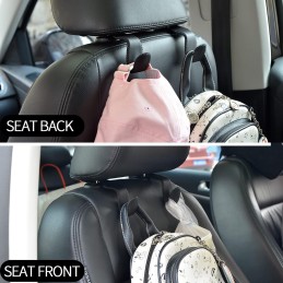 Car Hooks Universal Car Vehicle Back Seat Headrest Hanger Holder Hook Microfiber Leather & Stainless Steel for Bag Purse Cloth